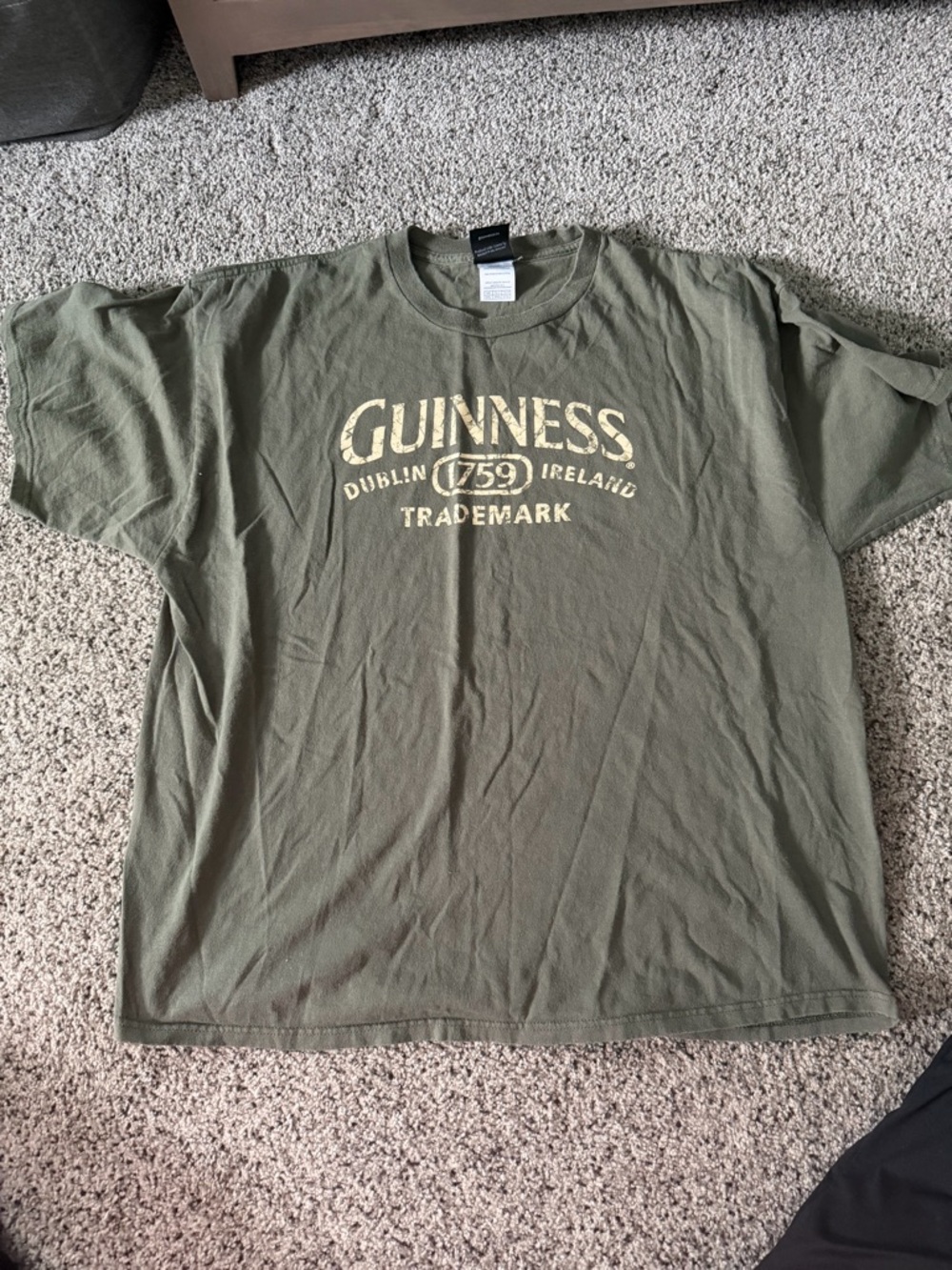 Guinness Olive Green Short Sleeve Logo Tee